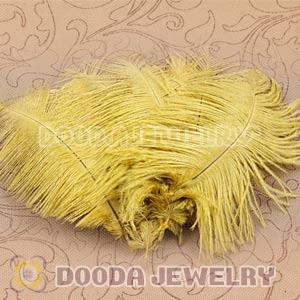 Yellow Plumes Big Flake Ostrich Feather Hair Extensions Wholesale