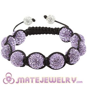 12mm Pave Lavender Czech Crystal Bead Handmade String Bracelets 