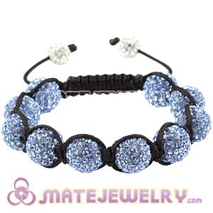 12mm Pave Blue Czech Crystal Bead Handmade String Bracelets 