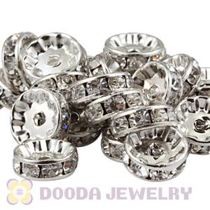 10mm Alloy Basketball Wives Clear Crystal Spacer Beads Wholesale
