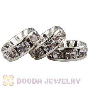 10mm Alloy Basketball Wives Clear Crystal Spacer Beads Wholesale