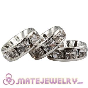 10mm Alloy Clear Crystal Spacer Beads For Basketball Wives Earrings 