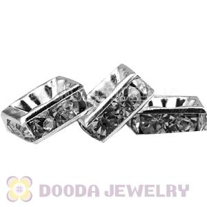 8X8mm Alloy Basketball Wives Clear Crystal Spacer Beads Wholesale