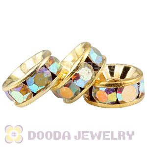 8mm Gold Alloy Crystal Spacer Beads For Basketball Wives Earrings 