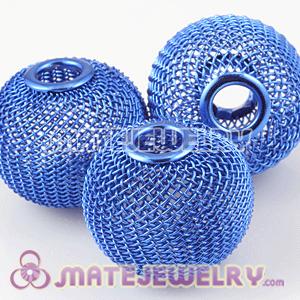 30mm Lagrge Basketball Wives Earrings Blue Mesh Balls Beads 