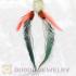 Cheap Green Extra Long Feather Earrings Wholesale