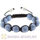 12mm Pave Blue Czech Crystal Bead Handmade String Bracelets Wholesale