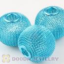 30mm Large Blue Mesh Ball Beads For Basketball Wives Hoop Earrings