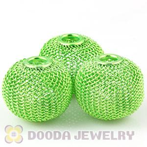 25mm Basketball Wives Wire Green Mesh Balls Beads Wholesale 
