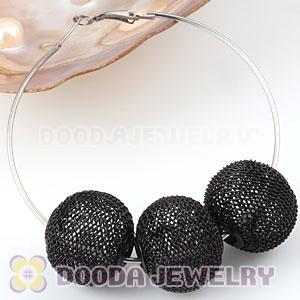 25mm Basketball Wives Wire Black Mesh Balls Beads Wholesale 