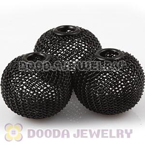 25mm Basketball Wives Wire Black Mesh Balls Beads Wholesale 