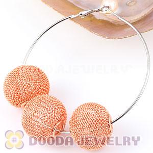 25mm Basketball Wives Yellow Wire Mesh Balls Beads Wholesale 