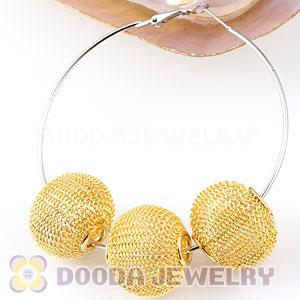 25mm Basketball Wives Gold Wire Mesh Balls Beads Wholesale 