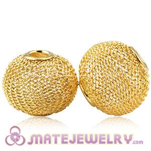 25mm Gold Wire Mesh Ball Beads For Basketball Wives Hoop Earrings
