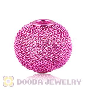 25mm Basketball Wives Wire Pink Mesh Balls Beads Wholesale 