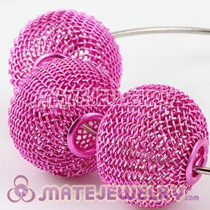 25mm Pink Wire Mesh Ball Beads For Basketball Wives Hoop Earrings