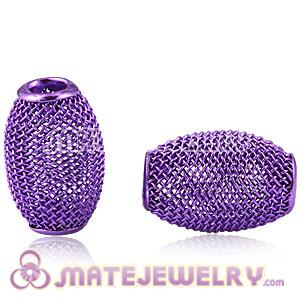 Wholesale Basketball Wives Oval Purple Mesh Beads For Hoop Earrings 