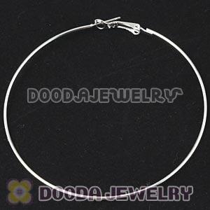 70mm Basketball Wives Plain Silver Plated Hoop Earrings Wholesale