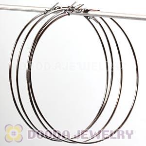 70mm Basketball Wives Plain Gun Black Plated Hoop Earrings Wholesale