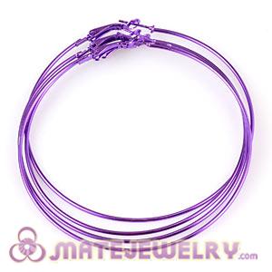 Wholesale 70mm Plated Purple Basketball Wives Plain Hoop Earrings