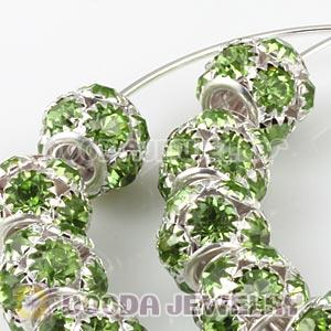 70mm Basketball Wives Hoop Earrings With Green Crystal Ball Beads 