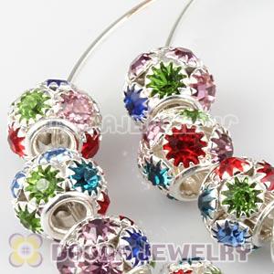 70mm Basketball Wives Hoop Earrings With Crystal Ball Beads 