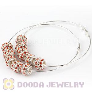 70mm Basketball Wives Hoop Earrings With Crystal Beads 
