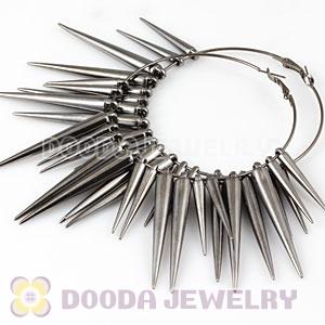 70mm Gun Black Basketball Wives Spike Hoop Earrings Wholesale