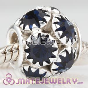 Wholesale 12mm Alloy Basketball Wives Navy Crystal Ball Beads 