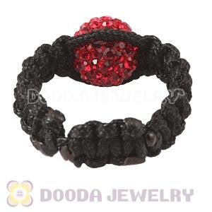 Handmade Style Macrame Rings With Red Czech Crystal Wholesale