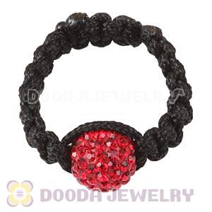 Handmade Style Macrame Rings With Red Czech Crystal Wholesale