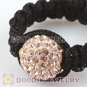 Handmade Style Macrame Rings With Pink Czech Crystal Wholesale