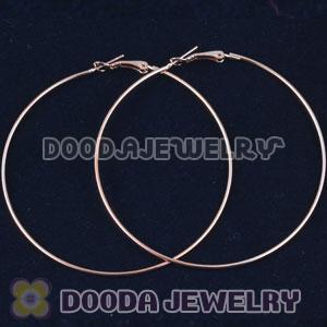 70mm Basketball Wives Rose Gold Plain Hoop Earrings Wholesale