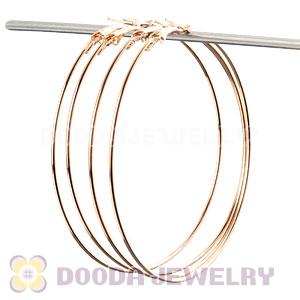 70mm Basketball Wives Rose Gold Plain Hoop Earrings Wholesale