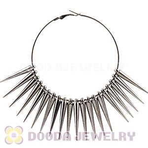 70mm Gun Black Basketball Wives Spike Hoop Earrings Wholesale