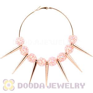 70mm Rose Gold Basketball Wives Spike Hoop Earrings Wholesale