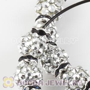 70mm Basketball Wives Silver Rhinestone Crystal Ball Hoop Earrings Wholesale