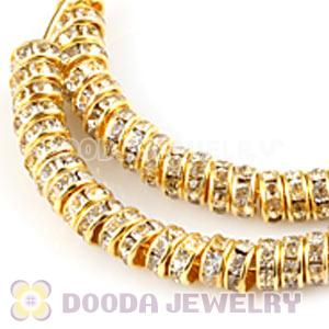 70mm Gold Basketball Wives Crystal Spacer Hoop Earrings Wholesale 