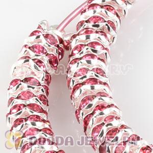 70mm Basketball Wives Pink Crystal Spacer Hoop Earrings Wholesale 