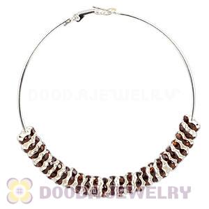 70mm Basketball Wives Crystal Spacer Hoop Earrings Wholesale 