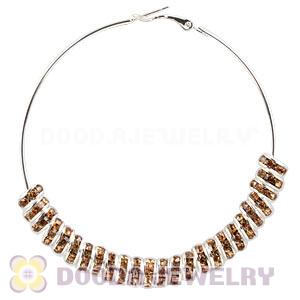 70mm Basketball Wives Crystal Spacer Hoop Earrings Wholesale 