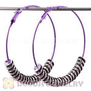 70mm Basketball Wives Crystal Spacer Hoop Earrings Wholesale 