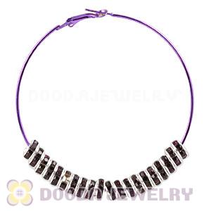 70mm Basketball Wives Crystal Spacer Hoop Earrings Wholesale 