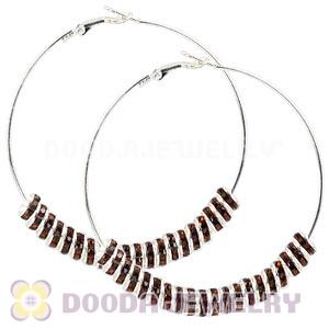 70mm Basketball Wives Crystal Spacer Hoop Earrings Wholesale 