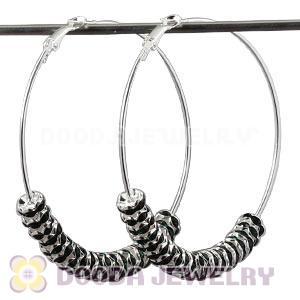 70mm Basketball Wives Crystal Spacer Hoop Earrings Wholesale 