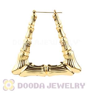 50×60mm Gold Basketball Wives Bamboo Door Knocker Earrings Wholesale 