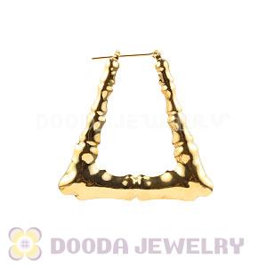 50×40mm Gold Basketball Wives Bamboo Door Knocker Earrings Wholesale 