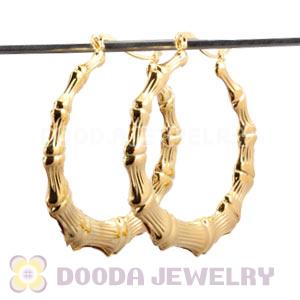 60mm Gold Basketball Wives Bamboo Hoop Earrings Wholesale 