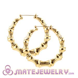 Wholesale 45mm Gold Basketball Wives Bamboo Hoop Earrings 