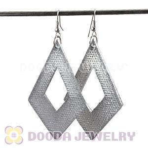 Basketball Wives Diamond Bamboo White Crystal Hoop Earrings Wholesale 